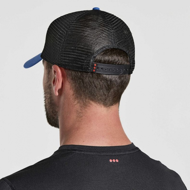 Blue Men's Saucony Adjustable Snap Back Trucker Hats | SINGAPORE-YHOCA