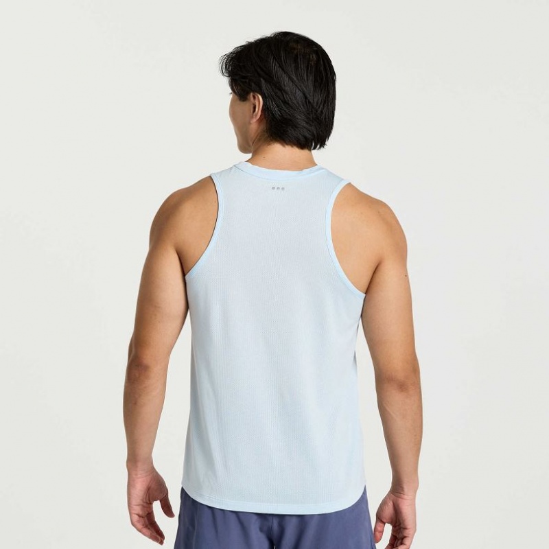 Blue Men's Saucony Stopwatch Singlet | SINGAPORE-AJIWP