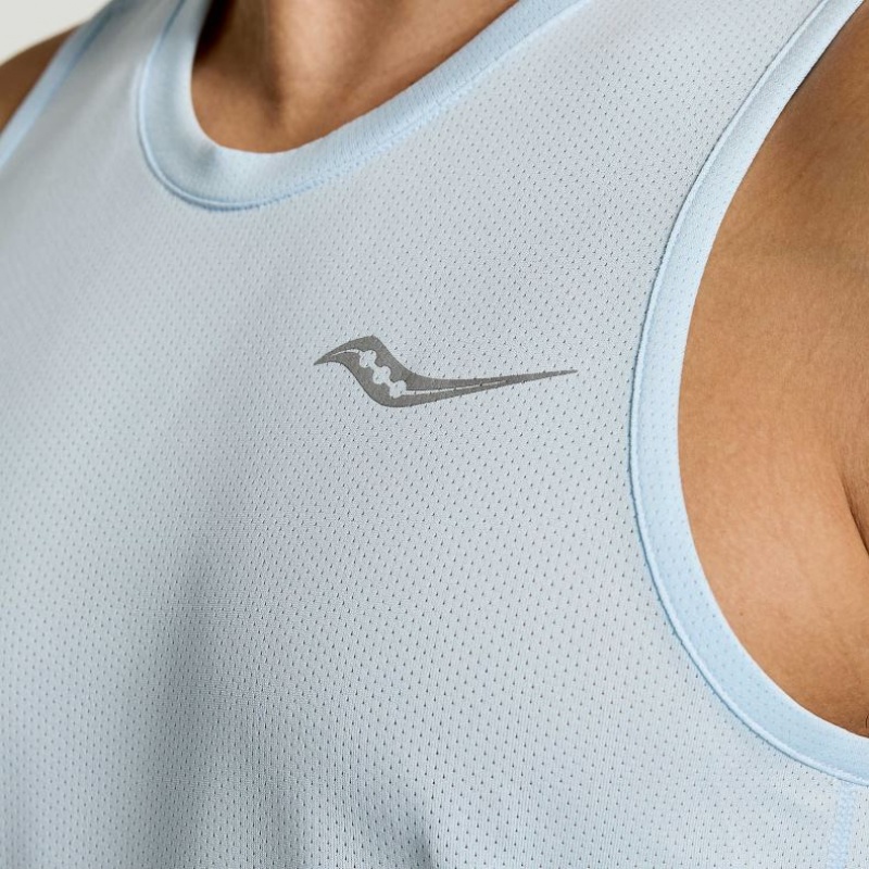 Blue Men's Saucony Stopwatch Singlet | SINGAPORE-AJIWP