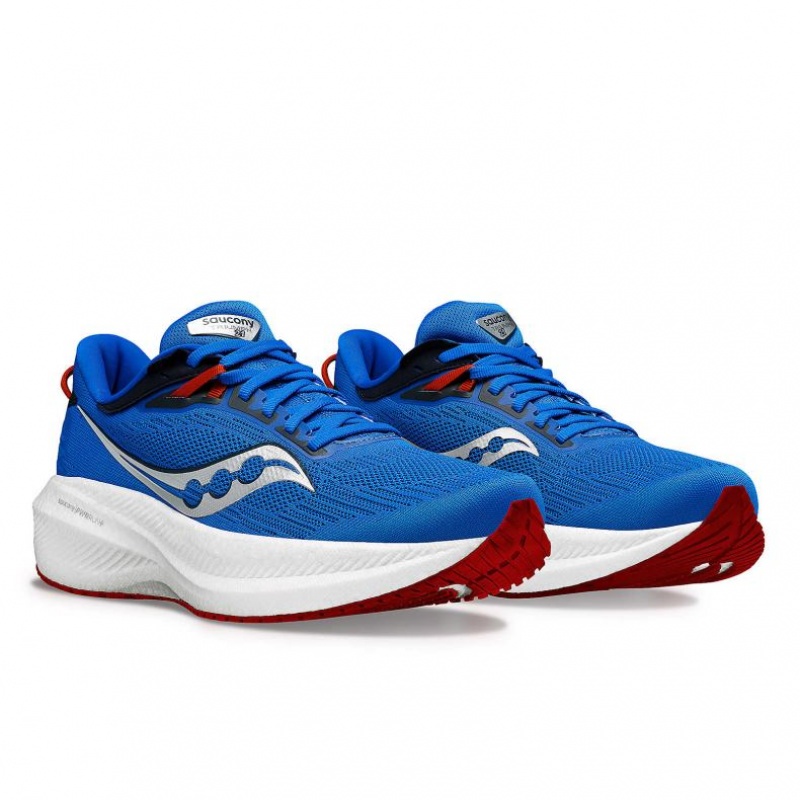 Blue Men's Saucony Triumph 21 Running Shoes | SINGAPORE-WJHFD