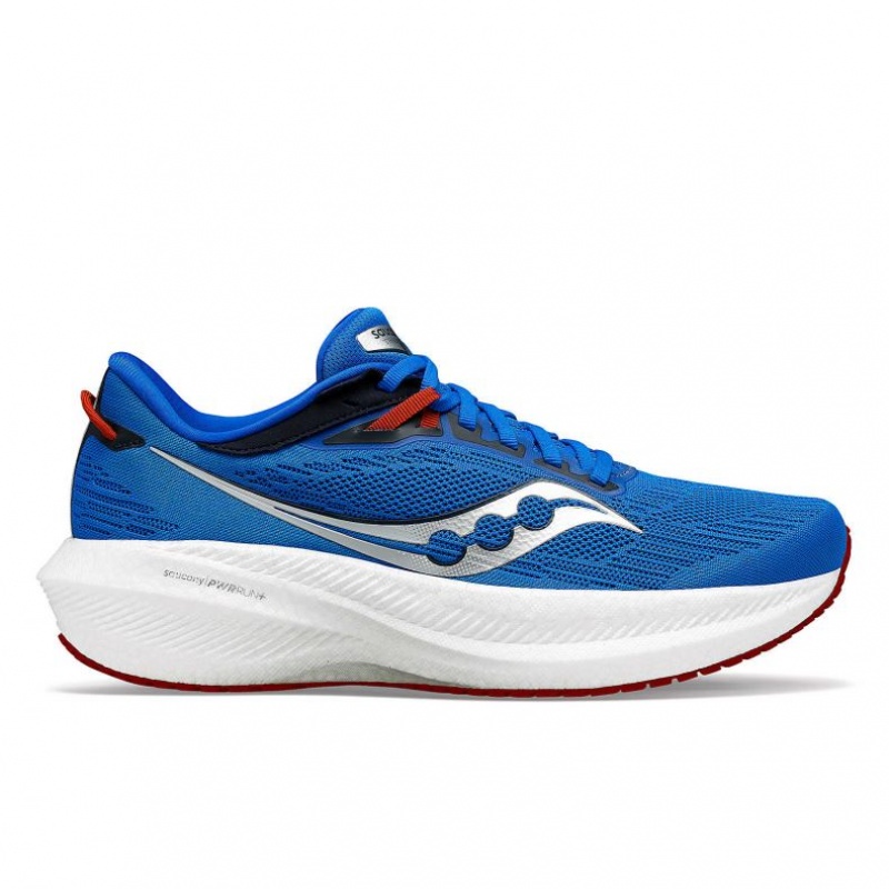 Blue Men\'s Saucony Triumph 21 Running Shoes | SINGAPORE-WJHFD