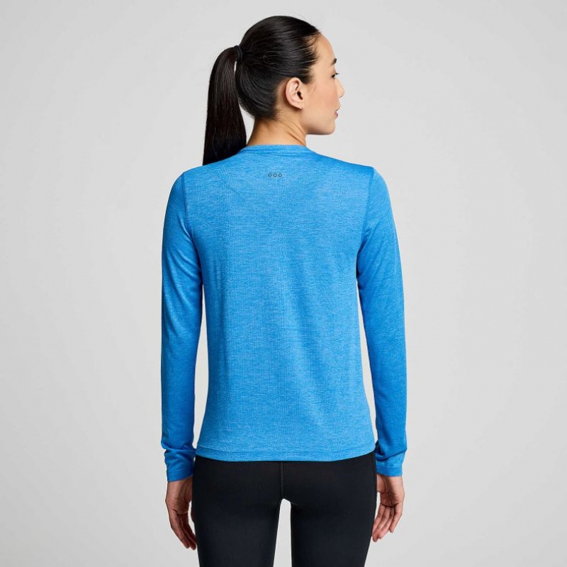 Blue Women's Saucony Stopwatch Long Sleeve T-Shirt | SG-XKSDZ