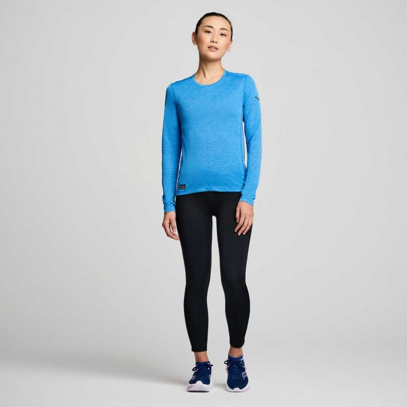 Blue Women's Saucony Stopwatch Long Sleeve T-Shirt | SG-XKSDZ