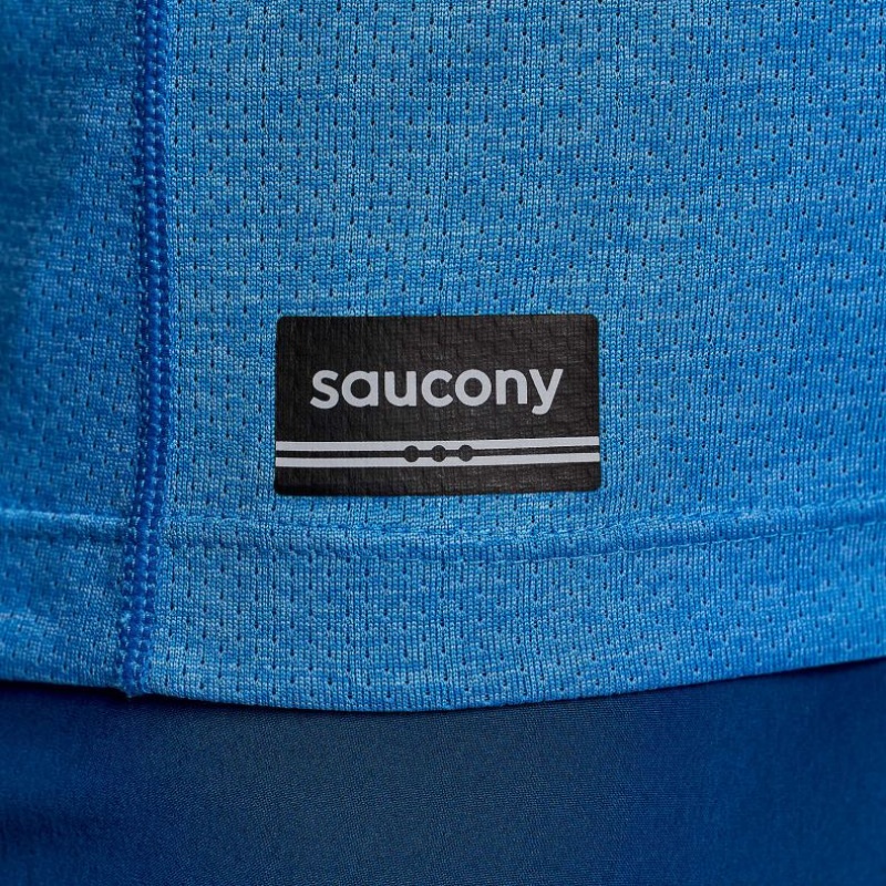 Blue Women's Saucony Stopwatch Short Sleeve T-Shirt | SG-VGDHR