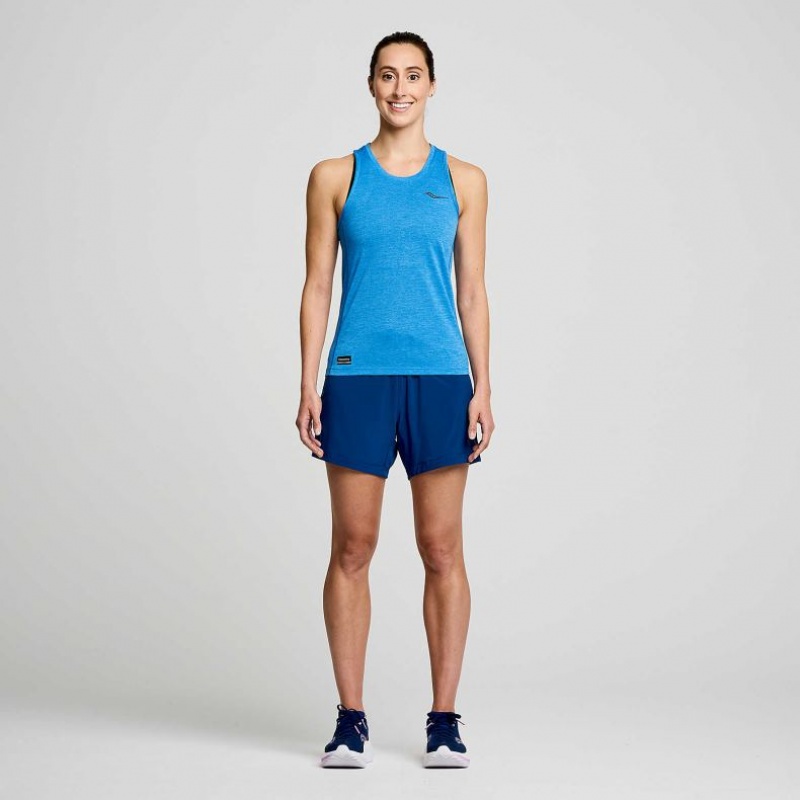 Blue Women's Saucony Stopwatch Singlet | SG-YIBUT