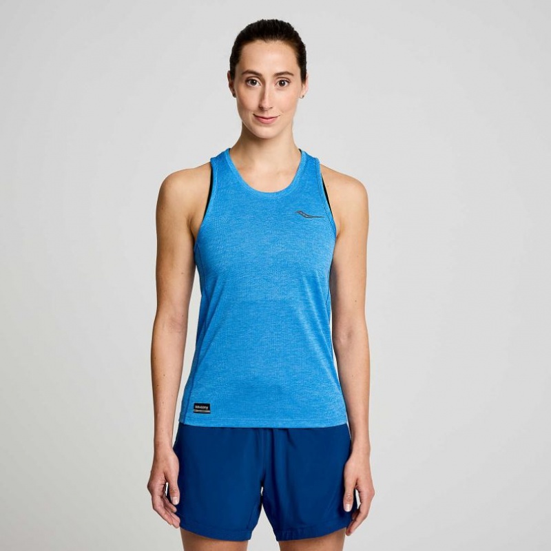 Blue Women\'s Saucony Stopwatch Singlet | SG-YIBUT