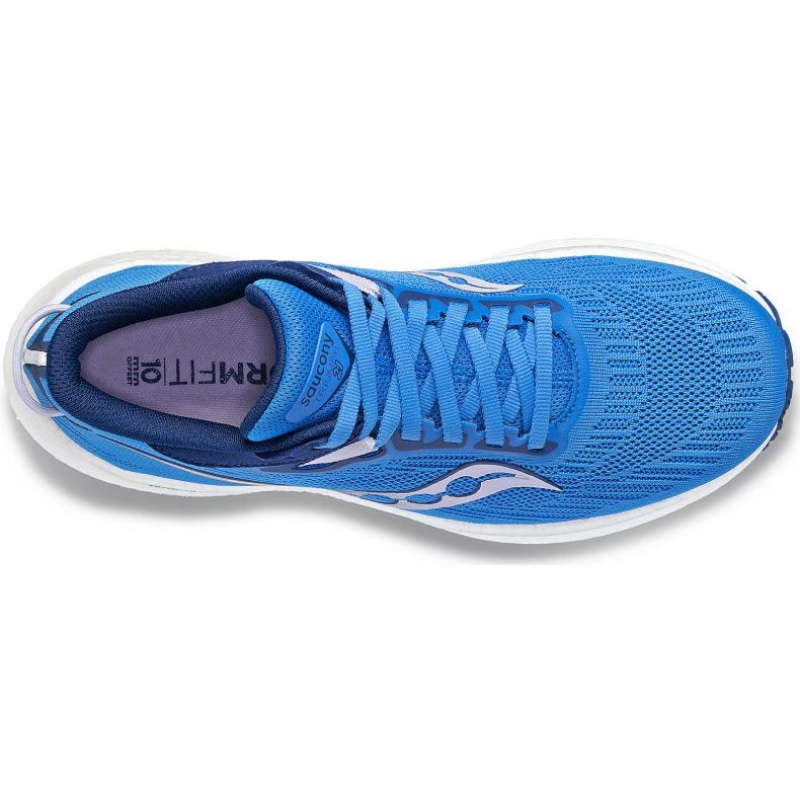 Blue Women's Saucony Triumph 21 Wide Running Shoes | SINGAPORE-XKYWQ