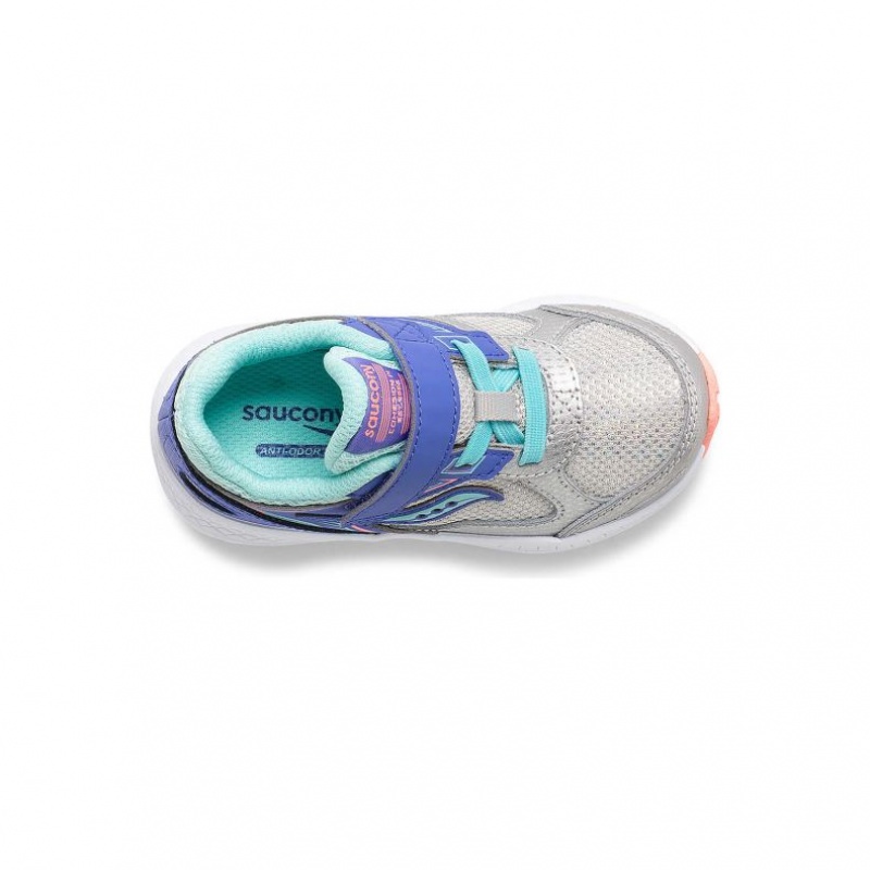 Blue / Silver Little Kids' Saucony Cohesion 14 A/C Jr. Sneakers | SINGAPORE-UBNWF