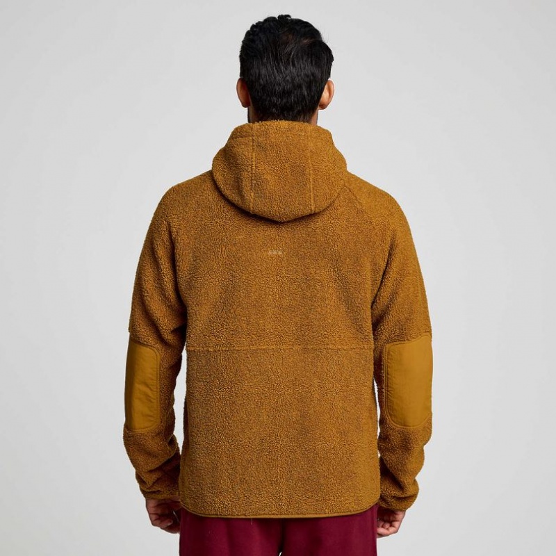 Brown Men's Saucony Recovery Sherpa Pullover Hoodie | SG-OHLIX