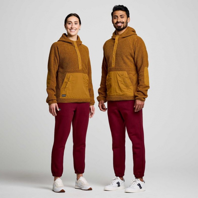 Brown Men's Saucony Recovery Sherpa Pullover Hoodie | SG-OHLIX