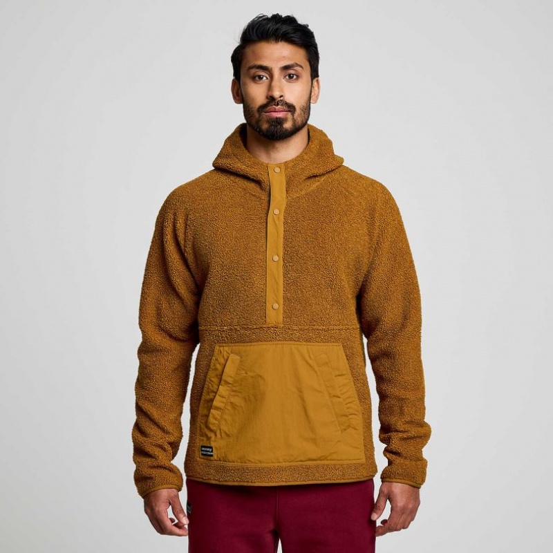 Brown Men\'s Saucony Recovery Sherpa Pullover Hoodie | SG-OHLIX