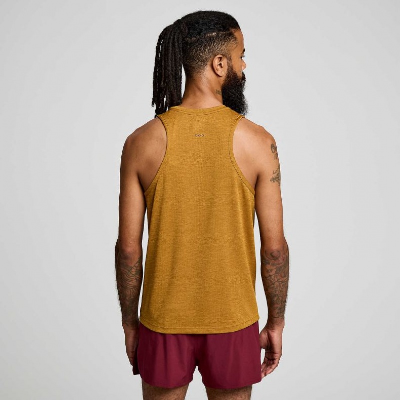 Brown Men's Saucony Stopwatch Singlet | SINGAPORE-CFXKJ