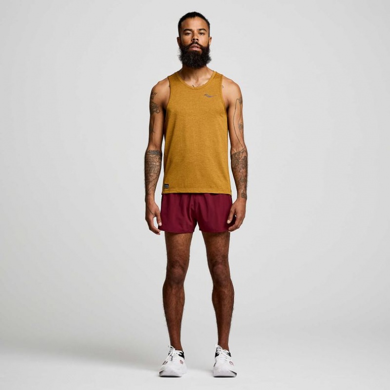 Brown Men's Saucony Stopwatch Singlet | SINGAPORE-CFXKJ