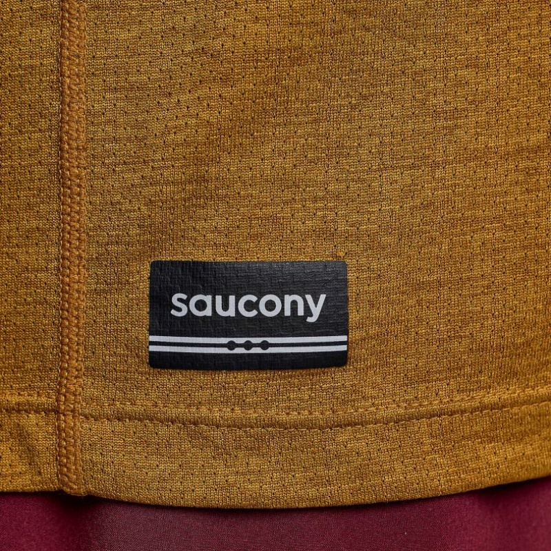 Brown Men's Saucony Stopwatch Singlet | SINGAPORE-CFXKJ