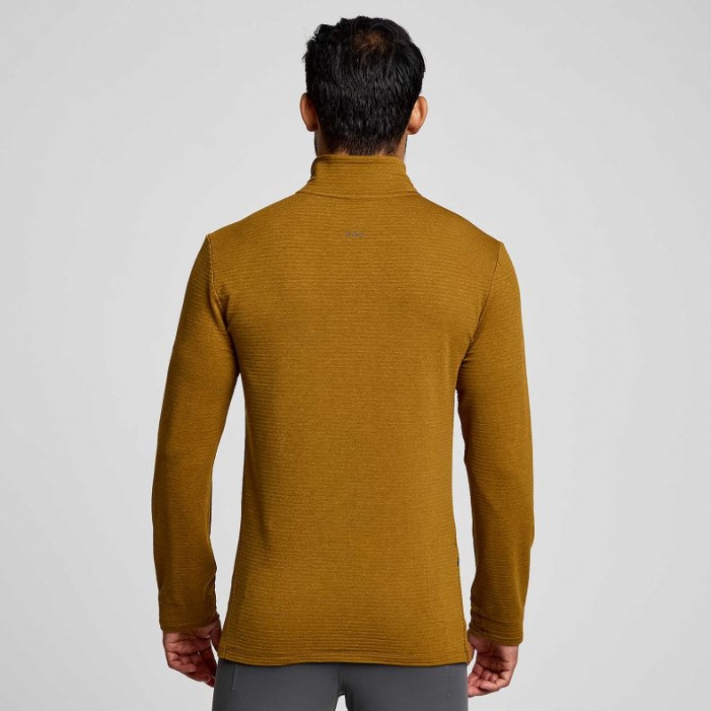 Brown Men's Saucony Triumph 3D 1/2 Zip Sweatshirt | SINGAPORE-XGKWA