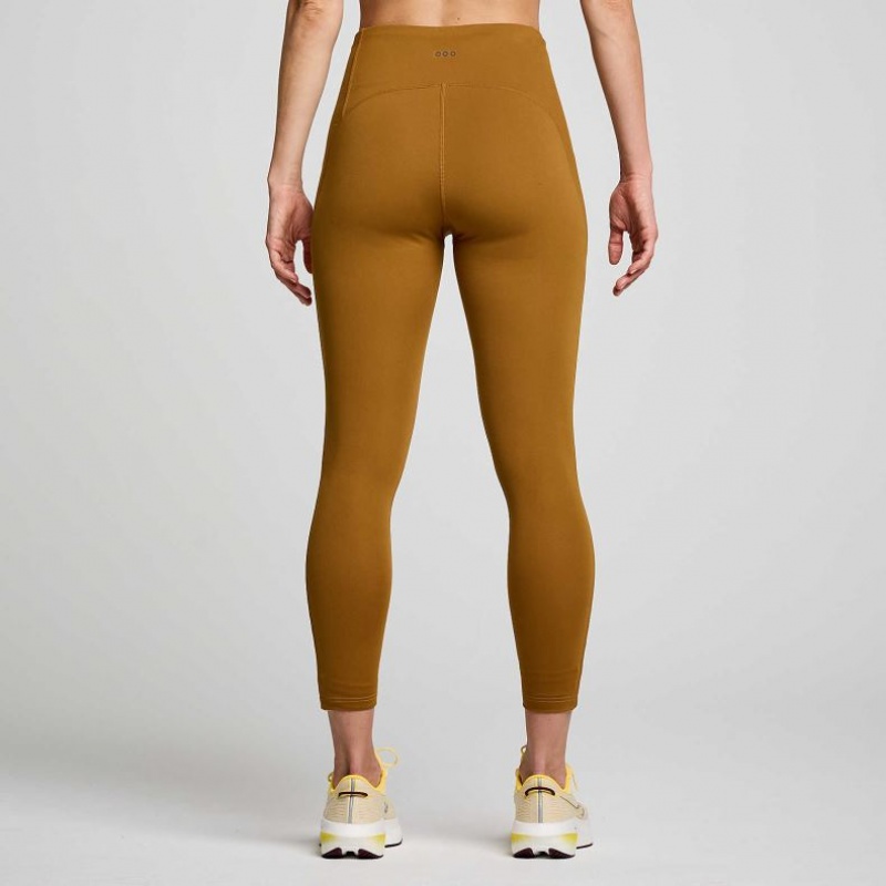 Brown Women's Saucony Fortify Viz Tight | SG-GFDVZ