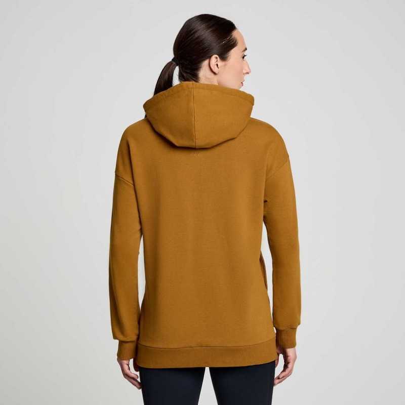 Brown Women's Saucony Recovery Zip Tunic Hoodie | SG-MTUZW