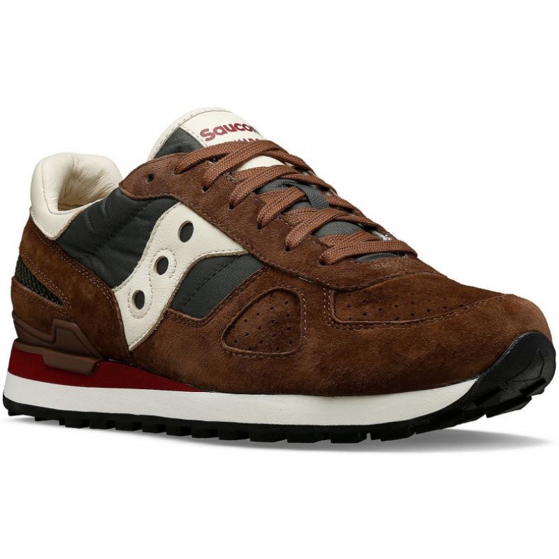 Brown / Green Women's Saucony Shadow Original Premium Sneakers | SINGAPORE-KHMXP