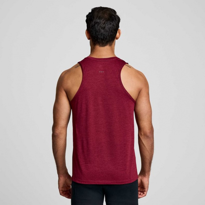 Burgundy Men's Saucony Stopwatch Singlet | SINGAPORE-NWTMI