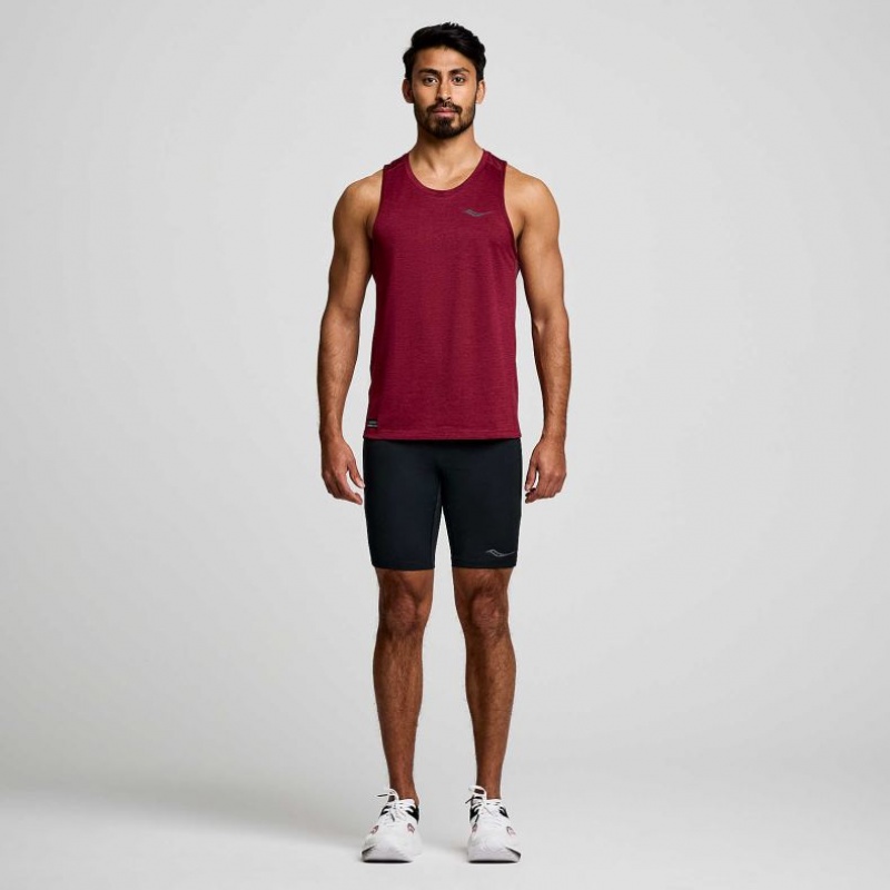 Burgundy Men's Saucony Stopwatch Singlet | SINGAPORE-NWTMI