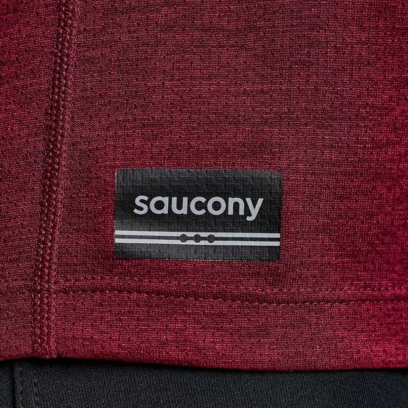 Burgundy Men's Saucony Stopwatch Singlet | SINGAPORE-NWTMI