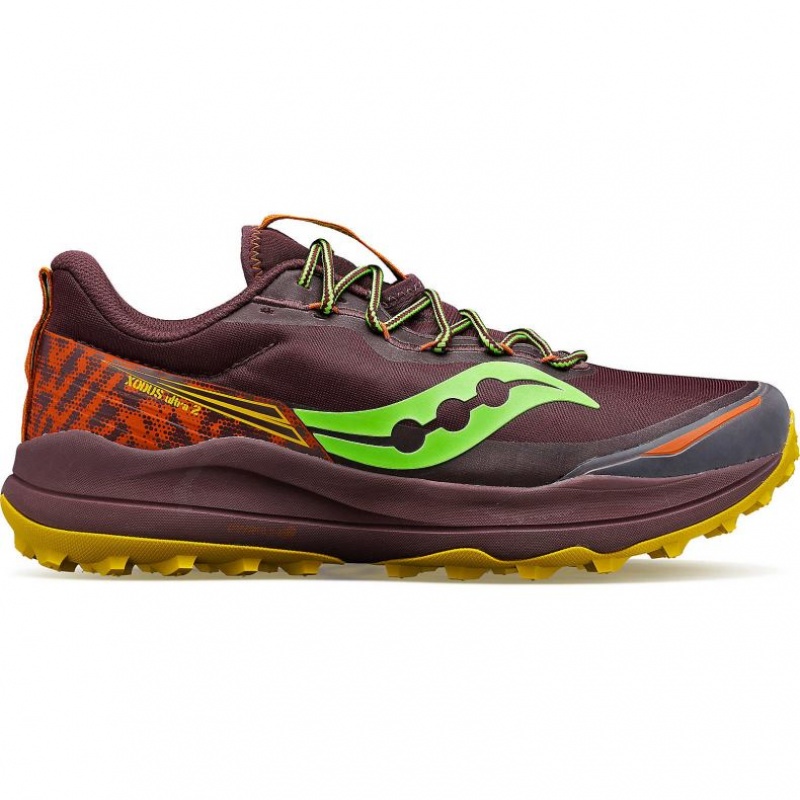 Burgundy Men\'s Saucony Xodus Ultra 2 Trail Running Shoes | SG-IXMQS