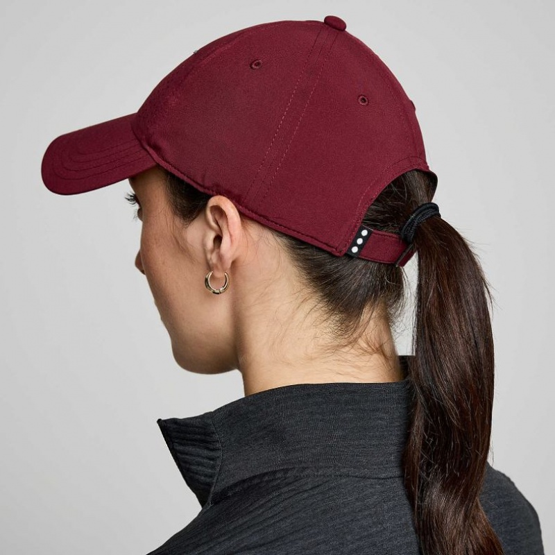 Burgundy Women's Saucony Outpace Petite Hat | SG-DFKXV