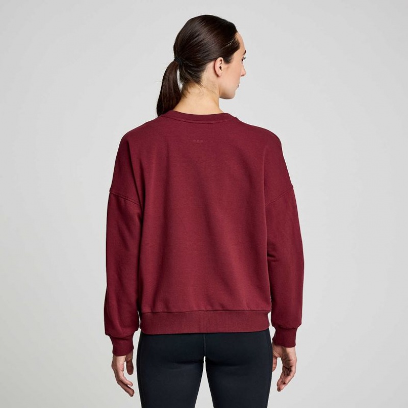 Burgundy Women's Saucony Recovery Crew Sweatshirt | SG-UDVIP