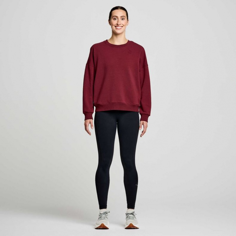 Burgundy Women's Saucony Recovery Crew Sweatshirt | SG-UDVIP