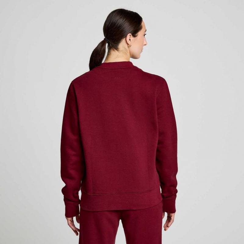 Burgundy Women's Saucony Recovery Crew Sweatshirt | SG-GSNXK