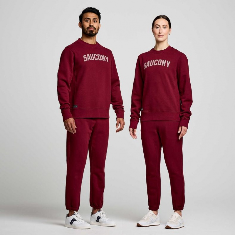 Burgundy Women's Saucony Recovery Crew Sweatshirt | SG-GSNXK