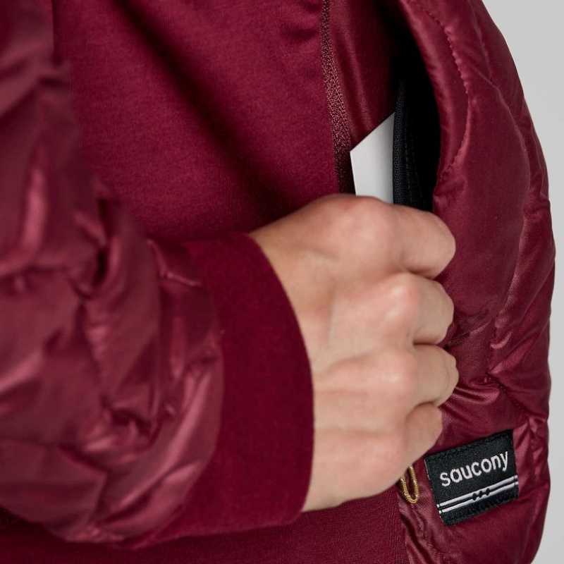 Burgundy Women's Saucony Solstice Oysterpuff Jacket | SG-SGWTD