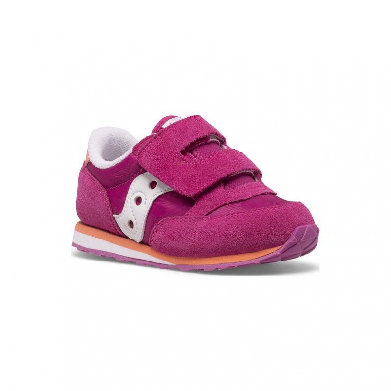 Fuchsia Little Kids' Saucony Baby Jazz Hook & Loop Sneakers | SG-NVEQK