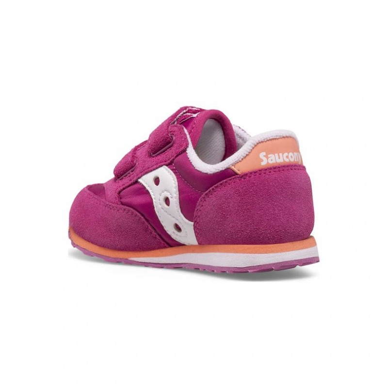 Fuchsia Little Kids' Saucony Baby Jazz Hook & Loop Sneakers | SG-NVEQK