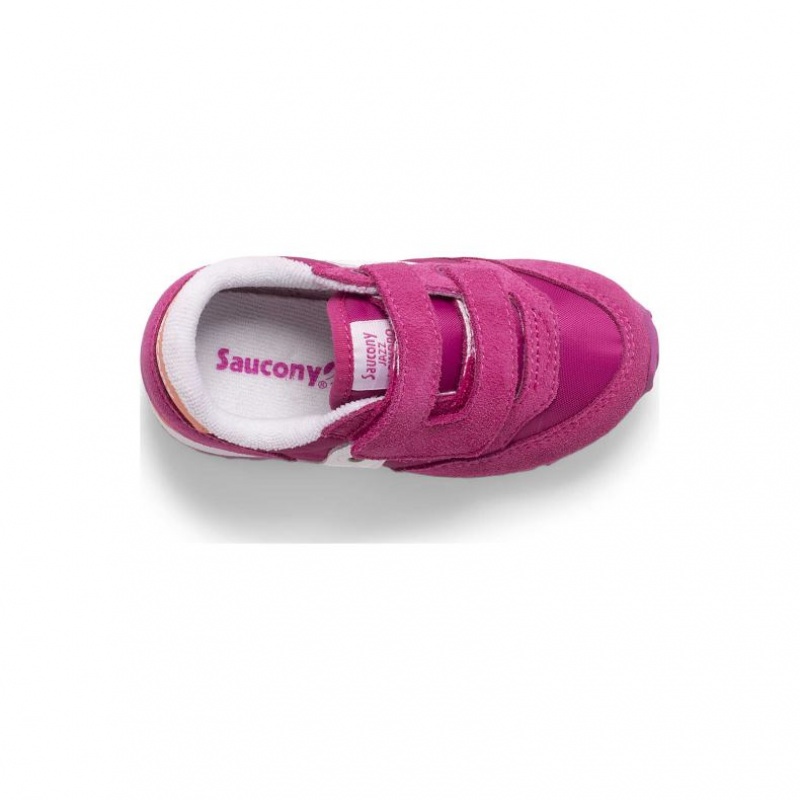 Fuchsia Little Kids' Saucony Baby Jazz Hook & Loop Sneakers | SG-NVEQK