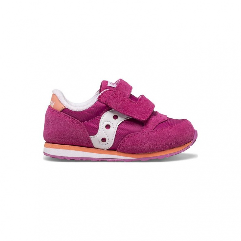 Fuchsia Little Kids\' Saucony Baby Jazz Hook & Loop Sneakers | SG-NVEQK