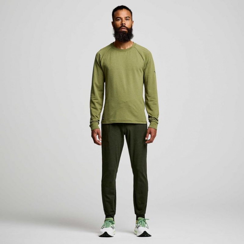 Green Men's Saucony Triumph 3D Crew Sweatshirt | SG-RXNIF