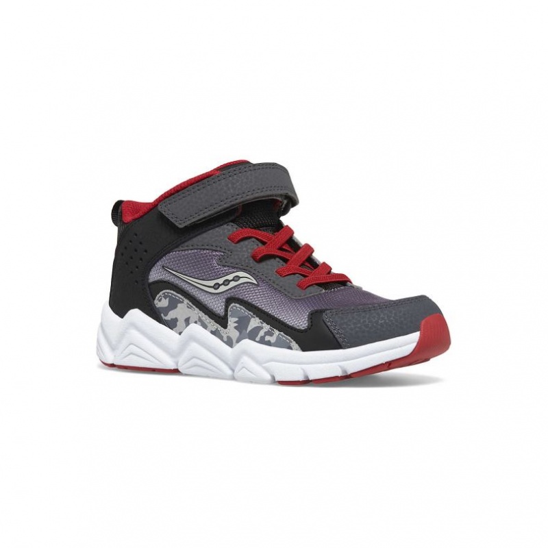 Grey Big Kids' Saucony Flash Mid A/C Sneakers | SINGAPORE-SOIEL