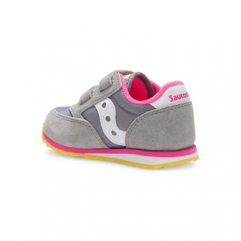 Grey Big Kids' Saucony Jazz Hook & Loop Sneakers | SINGAPORE-AQEUY