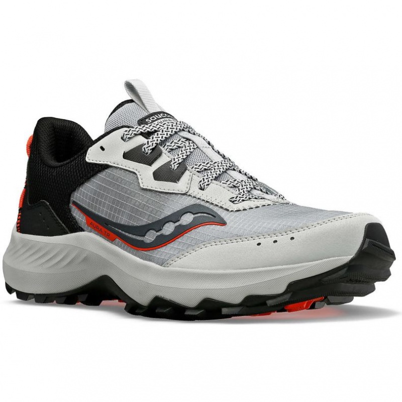 Grey Men's Saucony Aura TR Trail Running Shoes | SG-SXLHU