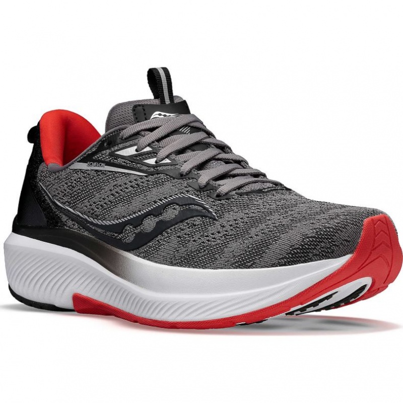 Grey Men's Saucony Echelon 9 Wide Running Shoes | SG-KIWVE