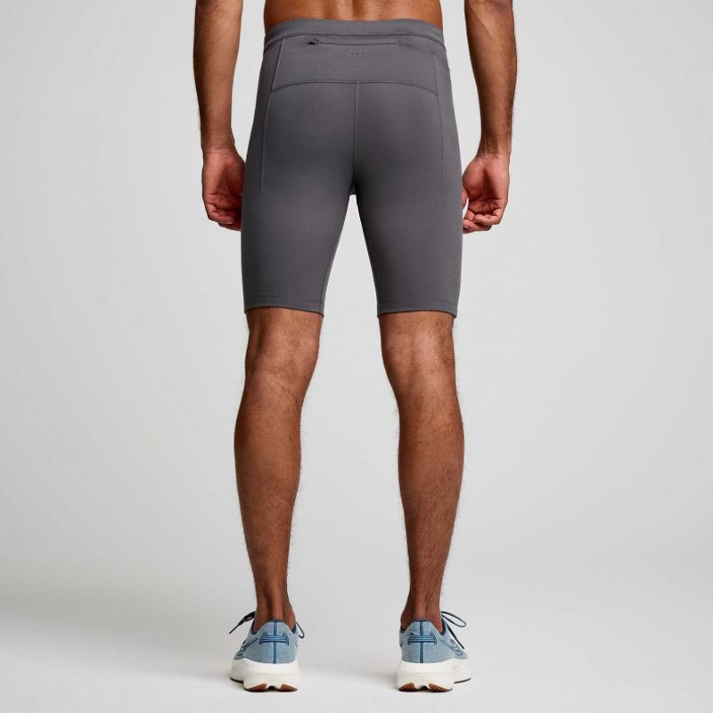 Grey Men's Saucony Fortify Lined Half Tight | SINGAPORE-EBWRV