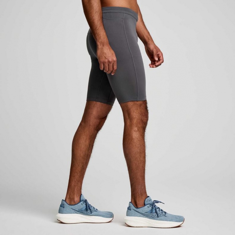 Grey Men's Saucony Fortify Lined Half Tight | SINGAPORE-EBWRV