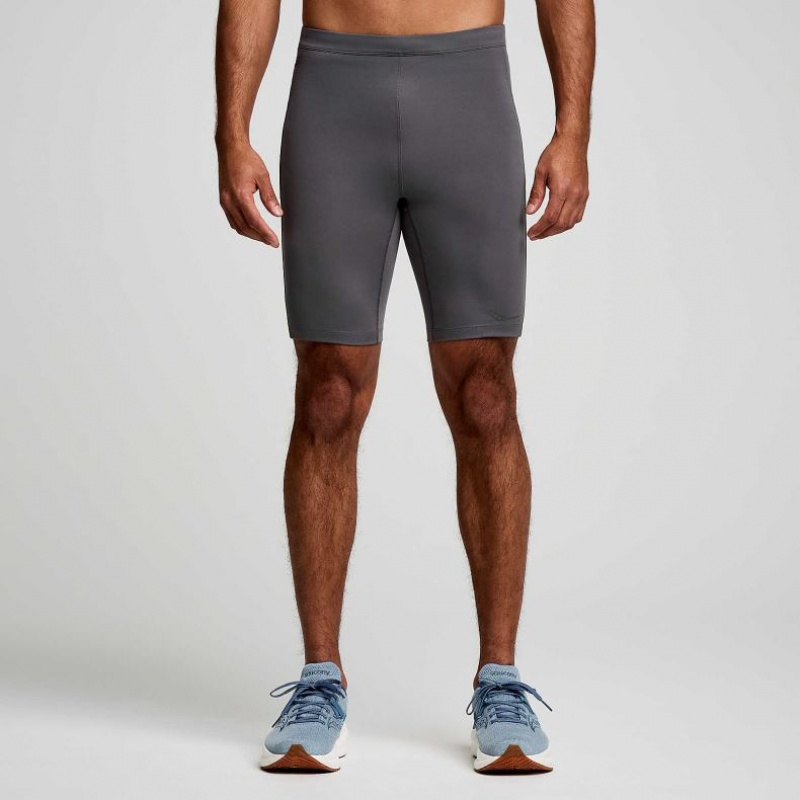 Grey Men\'s Saucony Fortify Lined Half Tight | SINGAPORE-EBWRV