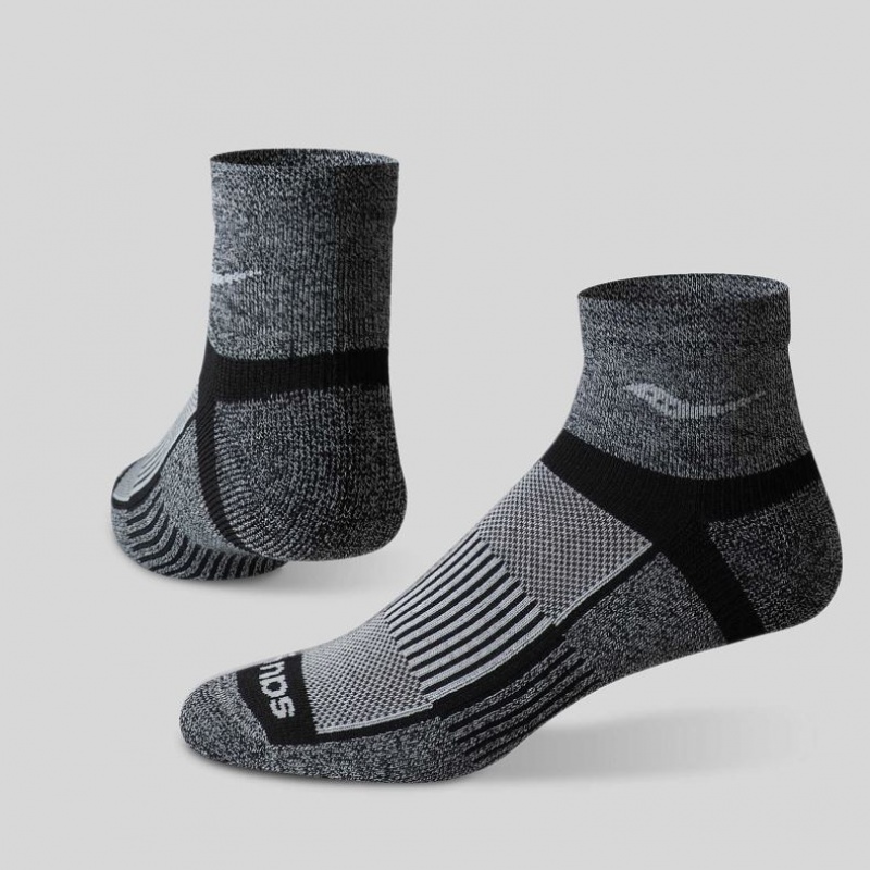 Grey Men\'s Saucony Inferno Quarter 3-Pack Socks | SINGAPORE-CIELT