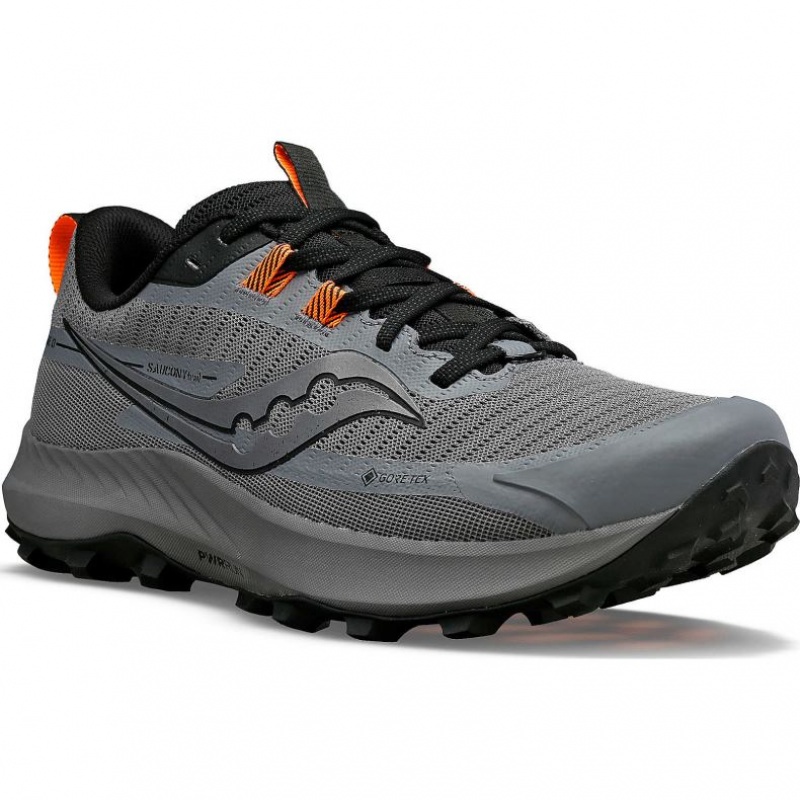 Grey Men's Saucony Peregrine 13 GTX Trail Running Shoes | SINGAPORE-TBHZK