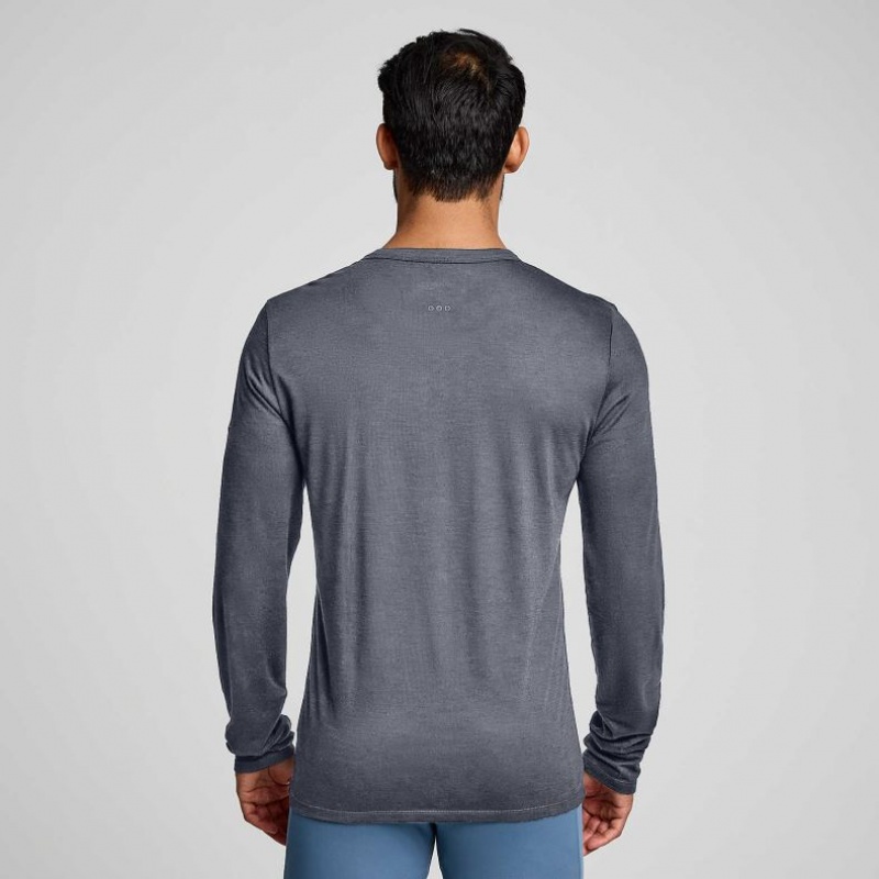 Grey Men's Saucony Peregrine Merino Long Sleeve T-Shirt | SINGAPORE-OLSDJ