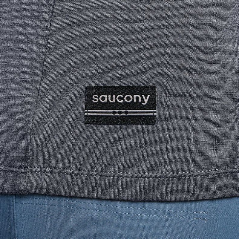 Grey Men's Saucony Peregrine Merino Long Sleeve T-Shirt | SINGAPORE-OLSDJ