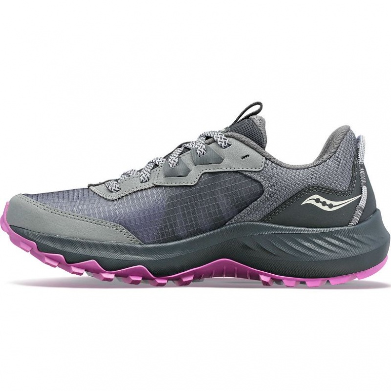 Grey Women's Saucony Aura TR Trail Running Shoes | SG-QKPNM