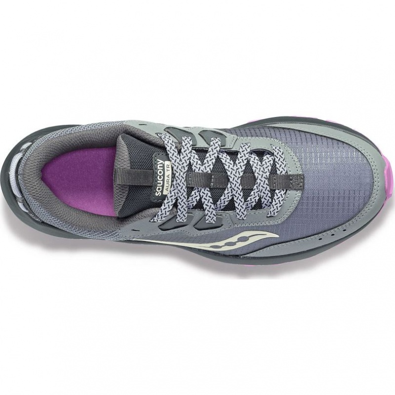 Grey Women's Saucony Aura TR Trail Running Shoes | SG-QKPNM